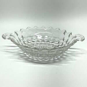 Vintage Fostoria American Clear Cubist Handled Serving Flared Dish Bowl 8.5"